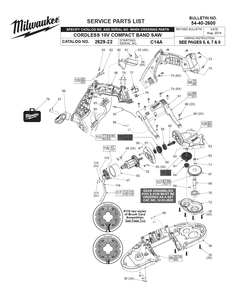 Fig-0 Diagram and Parts List for 2629-22 C14A Milwaukee Saw