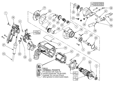 Fig-0 Diagram and Parts List for 6852-20  Milwaukee Nibbler & Shears