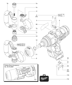 Fig-0 Diagram and Parts List for 2867-20 K04A Milwaukee Impact Driver