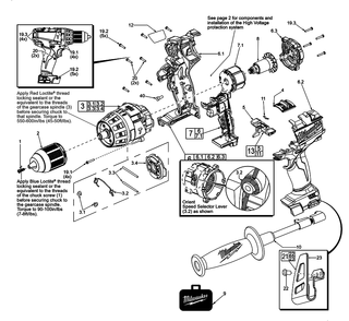 Fig-0 Diagram and Parts List for 2604-059 F17B Milwaukee Hammer Drill