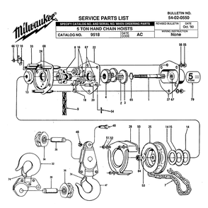 Fig-0 Diagram and Parts List for 9518 AC Milwaukee Hoist & Winch