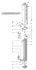 Fig-1 Diagram and Parts List for 2448-20 M72A Milwaukee Nailer