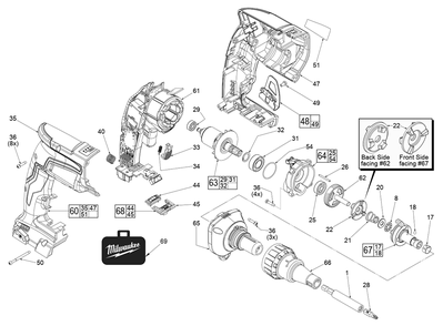 Fig-0 Diagram and Parts List for 2866-20 H47A Milwaukee Electric Drill