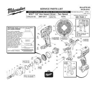 Fig-0 Diagram and Parts List for 2657-22CT F27A Milwaukee Impact Driver