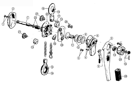 Fig-0 Diagram and Parts List for 9685-20  Milwaukee Hoist & Winch