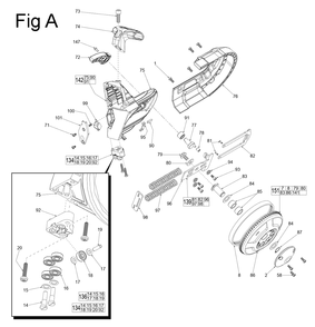 Fig-1 Diagram and Parts List for 6232-20 D51D Milwaukee Saw