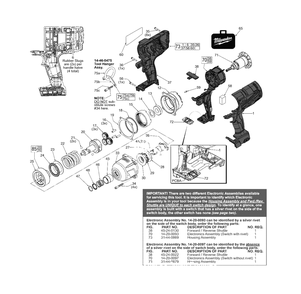 Page 1 Diagram and Parts List for 2765-22 F44D Milwaukee Wrench