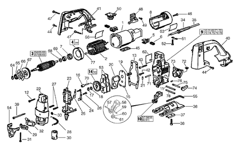 Fig-0 Diagram and Parts List for 6266-51 857B Milwaukee Saw