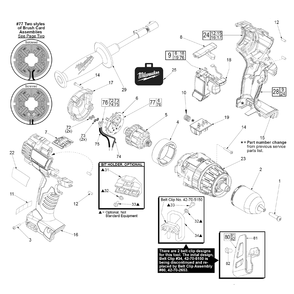 Fig-0 Diagram and Parts List for 2602-22 C15A Milwaukee Hammer Drill