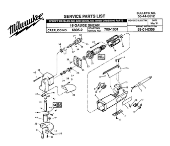 Part Location Diagram of 23-66-1190 Milwaukee Switch