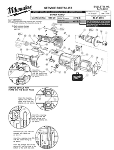 Fig-0 Diagram and Parts List for 1680-21 407B Milwaukee Electric Drill