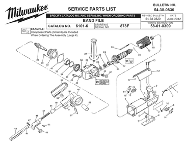 Fig-0 Diagram and Parts List for 6101 878F Milwaukee Sander Polisher