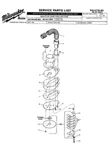 Fig-0 Diagram and Parts List for 49-54-2000  Milwaukee Router