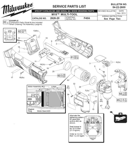 Fig-0 Diagram and Parts List for 2626-22 F40A Milwaukee Saw