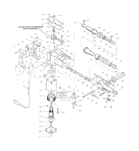 1-1/2-Inch Rotary Hammer Diagram and Parts List for 5347 688-40000 Milwaukee Hammer Drill