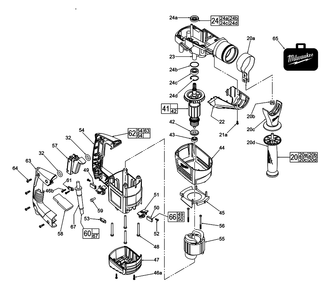Fig-0 Diagram and Parts List for 5347-59 E83A Milwaukee Demolition Hammer