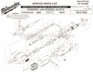 Part Location Diagram of 45-88-8565 Milwaukee Washer