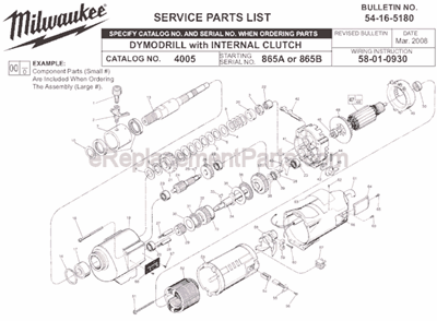 Part Location Diagram of 32-60-2011 Milwaukee Pinion Gear