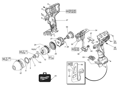 Fig-0 Diagram and Parts List for 2654-059 F21D Milwaukee Impact Driver
