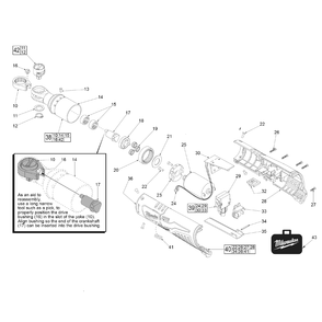 Fig-0 Diagram and Parts List for 2456-21 D53B Milwaukee Cordless Drill