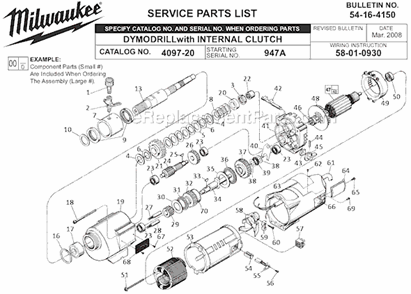 Part Location Diagram of 135702-01 DeWALT Wrench