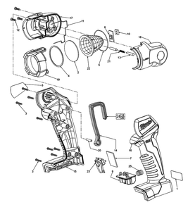 Fig-0 Diagram and Parts List for 2735-059 D46A Milwaukee Worklight & Flashlight