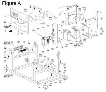 Fig-1 Diagram and Parts List for 2736-20 J35A Milwaukee Table Saw