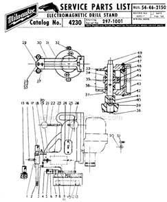 Page A Diagram and Parts List for 4230 SER 297-1001 Milwaukee Drill Press