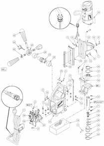 Part Location Diagram of 14-20-1205 Milwaukee Potted PCB Kit