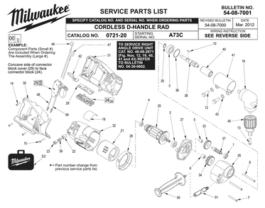 Part Location Diagram of 36-66-2712 Milwaukee Intermediate Pinion