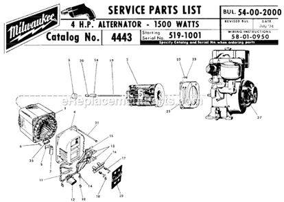 Part Location Diagram of 22-18-0510 Milwaukee Carbon Brush (2 Required)