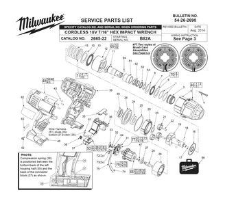 Fig-0 Diagram and Parts List for 2665-22 B82A Milwaukee Impact Driver