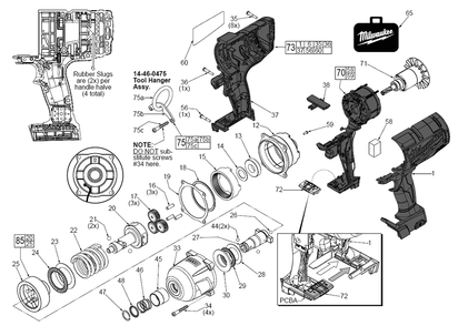 Part Location Diagram of 31-44-0879 Milwaukee Housing Set