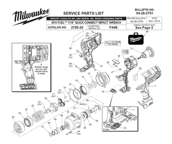 Fig-0 Diagram and Parts List for 2765-20 F44B Milwaukee Impact Driver
