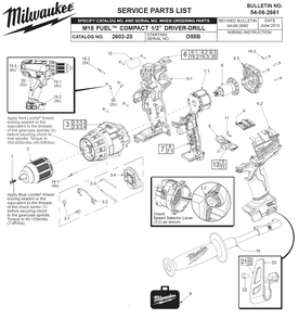 Part Location Diagram of 31-44-2603 Milwaukee Housing Kit