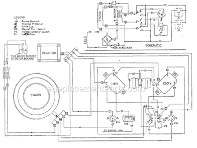 Page A Diagram and Parts List for 4612 SER 508-1104 Milwaukee Generator