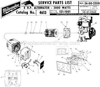 Part Location Diagram of 42-04-0490 Milwaukee Generator Adapter