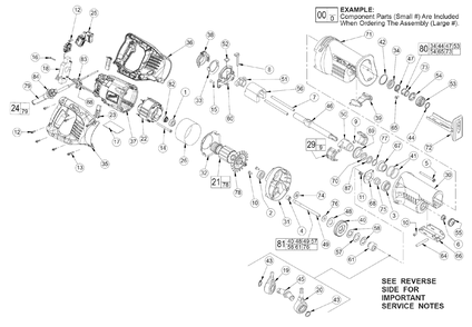 Fig-0 Diagram and Parts List for 6538-21  Milwaukee Saw