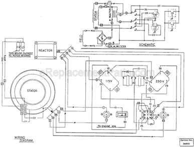 Page D Diagram and Parts List for 4642 SER 509-1001 Milwaukee Generator
