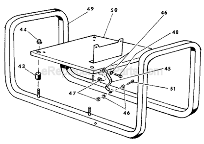 Part Location Diagram of 42-20-0490 Milwaukee Engine Mounting Base