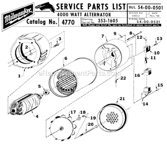 Part Location Diagram of 42-04-0240 Milwaukee Adaptor Housing