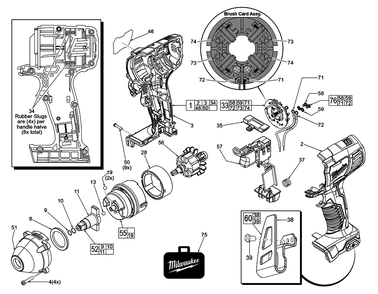 Fig-0 Diagram and Parts List for 2658-059 F72A Milwaukee Impact Driver