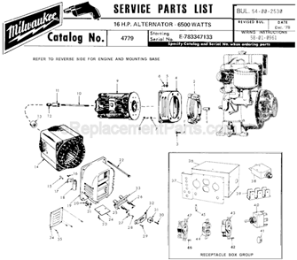 Page A Diagram and Parts List for 4779 SER E-783347133 Milwaukee Generator