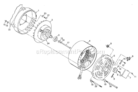 Page C Diagram and Parts List for 4792 SER 511-1001 Milwaukee Generator