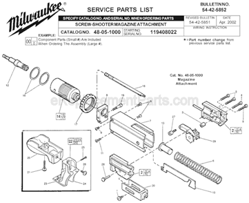 Part Location Diagram of 40-50-0405 Milwaukee Spring