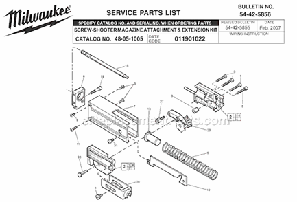 Part Location Diagram of 43-46-0208 Milwaukee Depth Control, 1-1/4 To 3