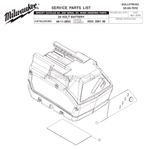 Page A Diagram and Parts List for 48-11-2850  Milwaukee Charger