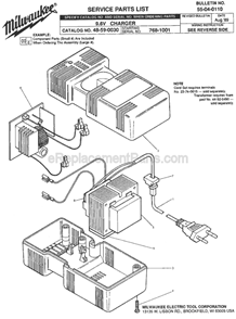 Part Location Diagram of 22-64-3300 Milwaukee Cord Set