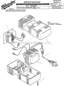 Page A Diagram and Parts List for 48-59-0165 SER EIIJ Milwaukee Charger