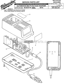 Page A Diagram and Parts List for 48-59-0176 SER 827A Milwaukee Charger